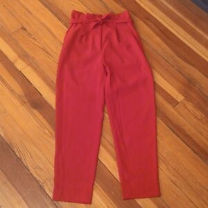 H&M Red Paperbag Pants